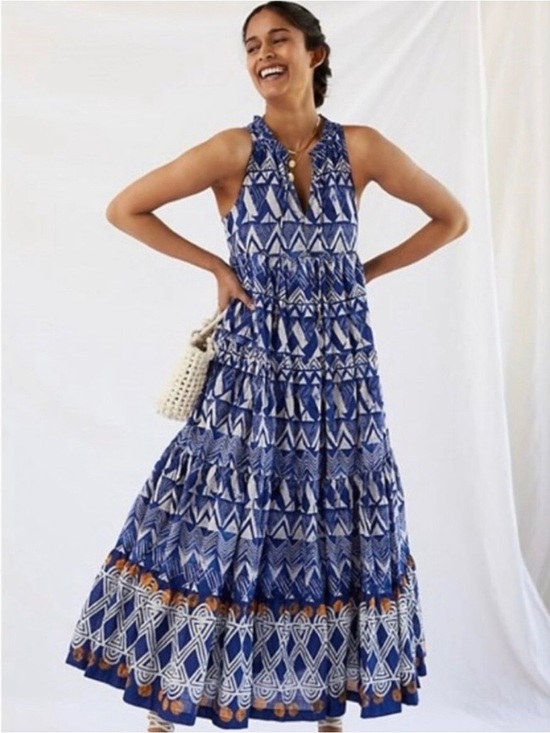 Anthropologie Dresses & Skirts - Anthropologie Tiered Abstract Maxi dress